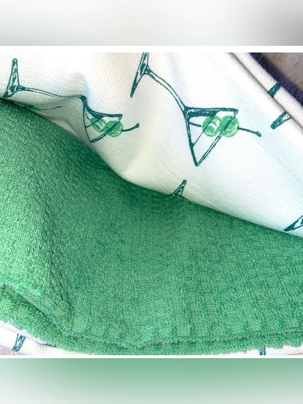 Martini glass themed kitchen towel set